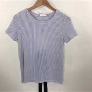 Tie back short sleeve knit top